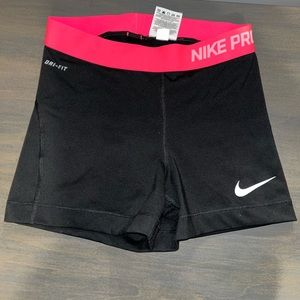 SMALL black and pink Nike pro shorts